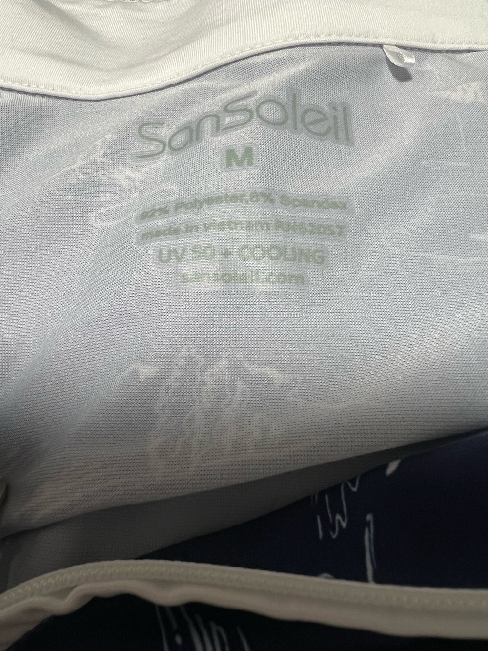 San Soleil Golf Print 1/4 Zip Long Sleeve Sun Shirt UPF Blue Size M - Picture 6 of 6